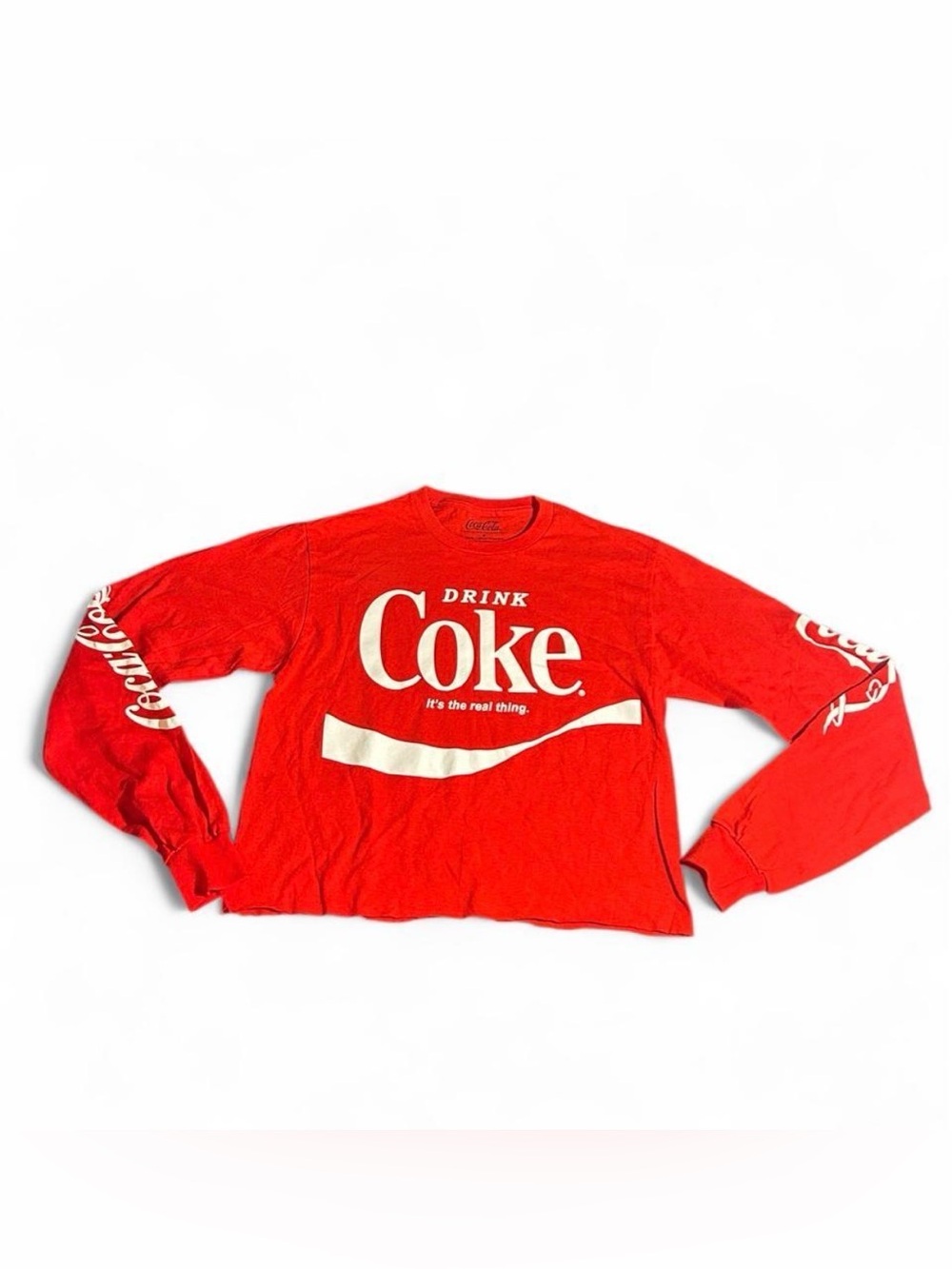 Coca-Cola long sleeve crop top shirt Size S